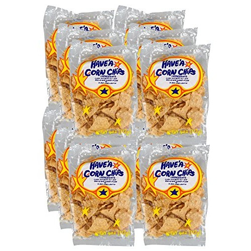 Havea Corn Chips, Regular Flavor, 4-Ounce Bag Pack Of 12