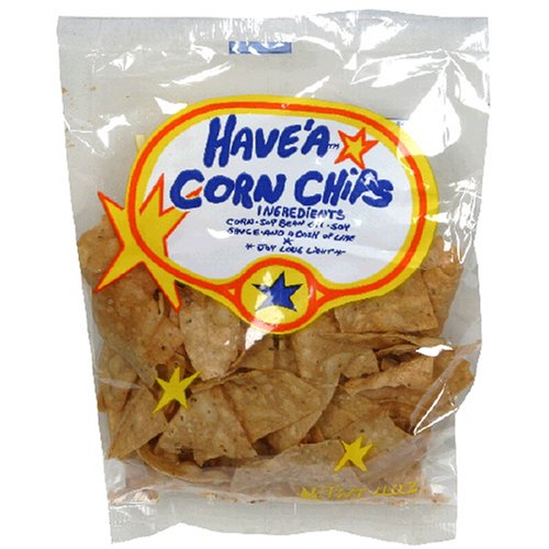 Havea Corn Chips, Regular Flavor, 4-Ounce Bag Pack Of 24