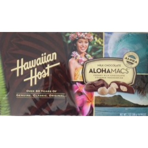 Hawaiian Host Alohamacs Milk Chocolate Macadamia Nuts 7Oz Box 14
