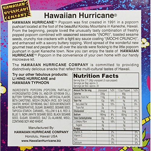 Hawaiian Hurricane Microwave Popcorn 4 Pack