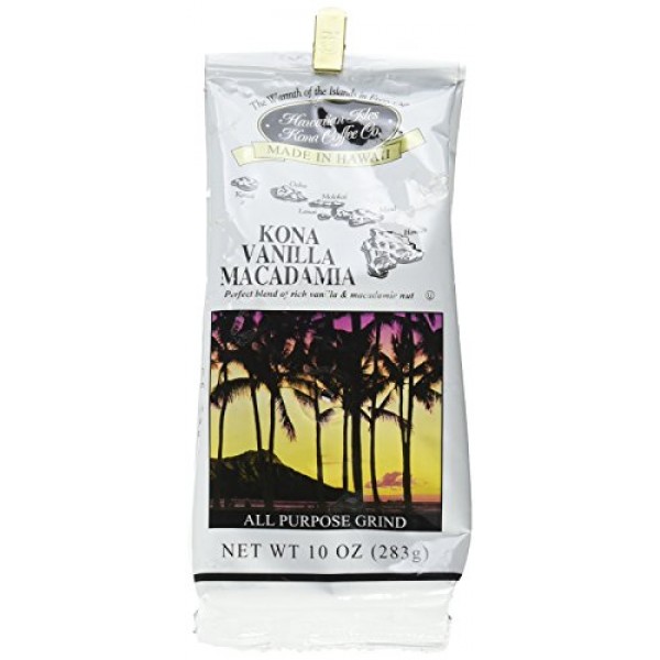Hawaiian Isles Kona Coffee Co. Kona Vanilla Macadamia Nut Ground...