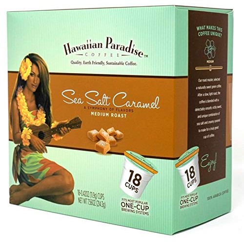 Hawaiian Paradise Coffee Sea Salt Caramel Cups 18 Cups Medium