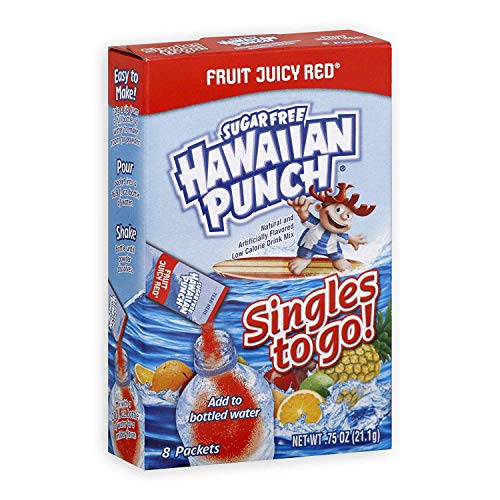 Sugar Free Hawaiian Punch Fruit Juicy Red Singles To Go 8 Packet