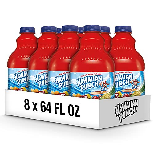 Hawaiian Punch Fruit Juicy Red, 64 Fluid Ounce Bottle Pack of 8