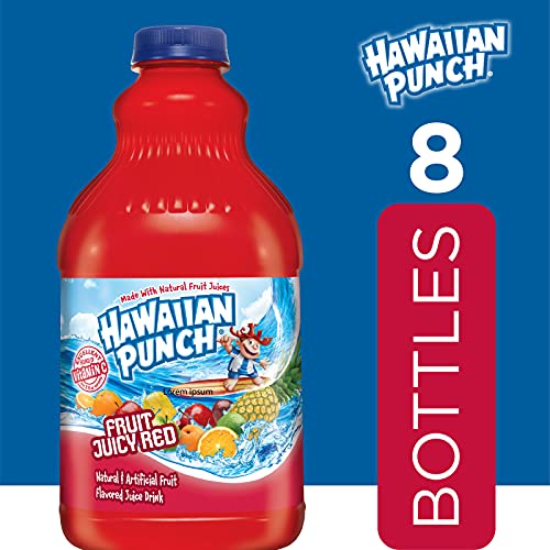 Hawaiian Punch Fruit Juicy Red, 64 Fluid Ounce Bottle Pack of 8