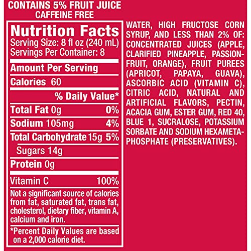 Hawaiian Punch Fruit Juicy Red, 64 Fluid Ounce Bottle Pack of 8