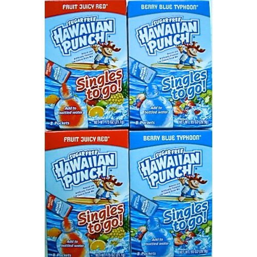 Hawaiian Punch Fruit Juicy Red And Berry Blue Typhoon Singles To