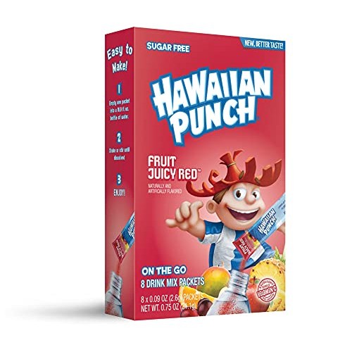 Hawaiian Punch Singles To Go Fruit Juicy Red Drink Mix- 8-Ct .75