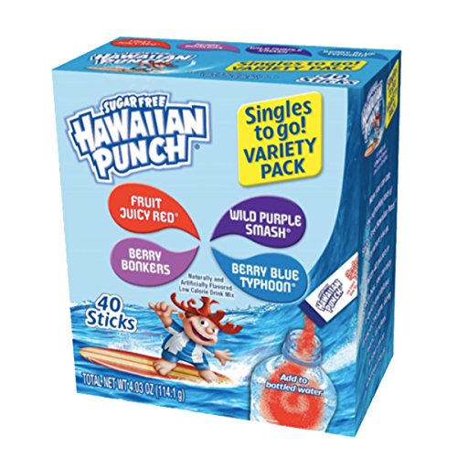 Hawaiian Punch Singles To Go Powder Sticks, Variety Pack, 40 Cou