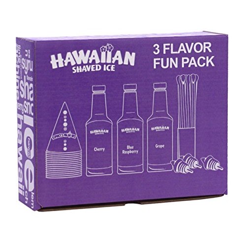 Hawaiian Shaved Ice Syrup 3 Pack With Accessories