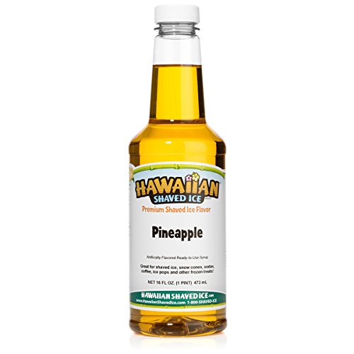 Hawaiian Shaved Ice Syrup, Pineapple, Pint