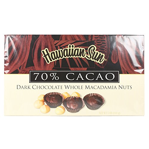 Hawaiian Sun 70% Cacao Dark Chocolate Whole Macadamia Nuts - 5 Oz