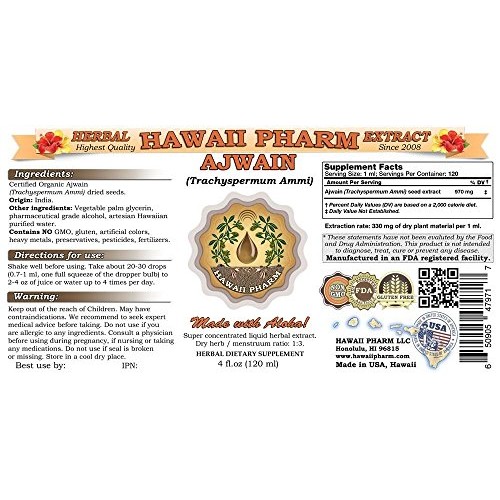 Ajwain Liquid Extract, Organic Ajwain Trachyspermum Ammi Seeds