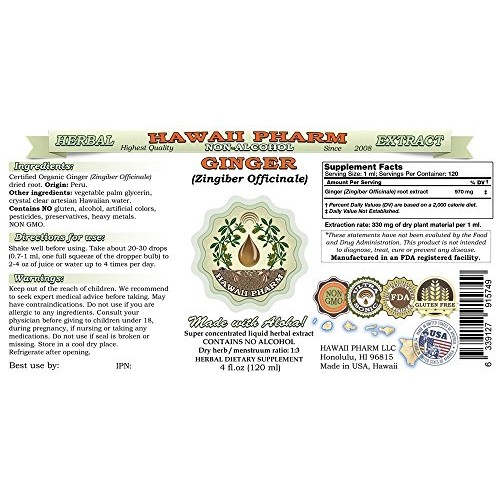 Ginger Alcohol-Free Liquid Extract, Organic Ginger Zingiber Off