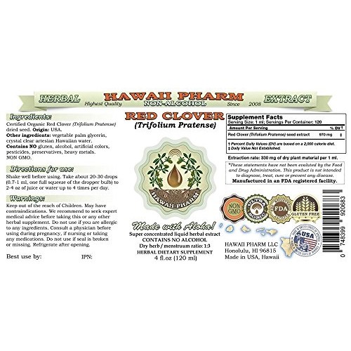 Red Clover Alcohol-Free Liquid Extract, Red Clover Trifolium Pr