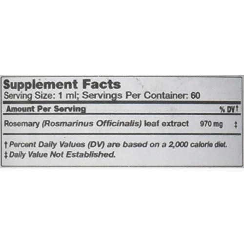 Rosemary Alcohol-Free Liquid Extract, Organic Rosemary Rosmarin