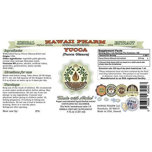 Yucca Alcohol-Free Liquid Extract, Yucca Yucca Glauca Dried Ro
