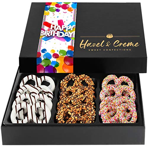 Hazel &Amp; Creme Chocolate Covered Pretzels - Happy Birthday Chocol