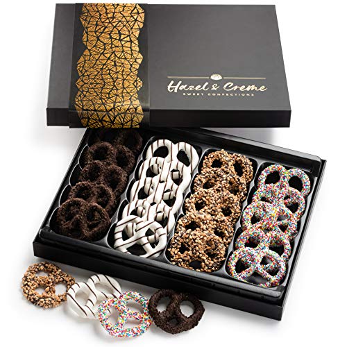 Hazel &Amp; Creme Chocolate Covered Pretzel Gift Basket - Chocolate