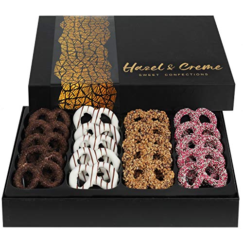 Hazel &Amp; Creme Chocolate Covered Pretzel Gift Basket - Chocolate