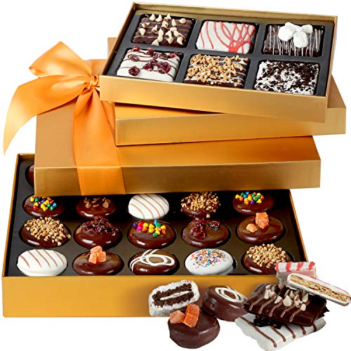 Hazel &Amp; Creme Chocolate Tower Gift Basket - Chocolate Covered Co
