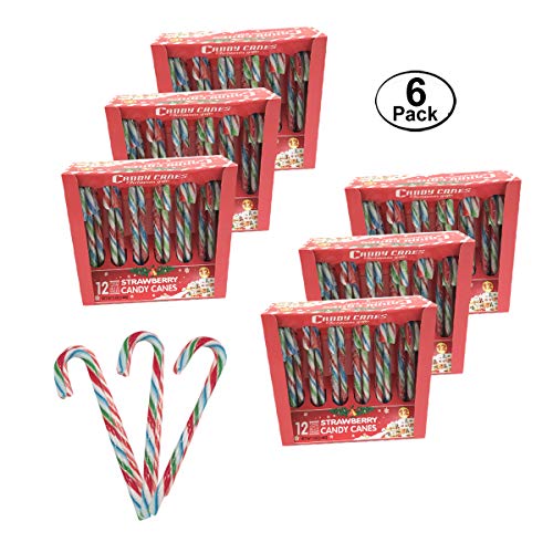Hb 5.08Oz 144G Strawberry Flavored Candy Canes Pack Of 6