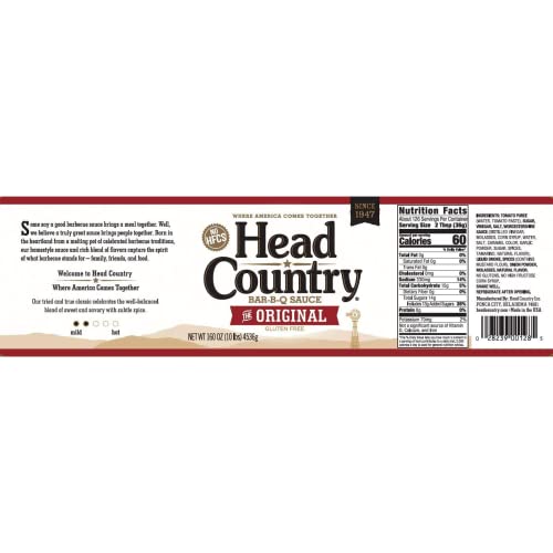 Head Country Bar-B-Q Sauce, Original | Soy Free, Gluten Free Bar...