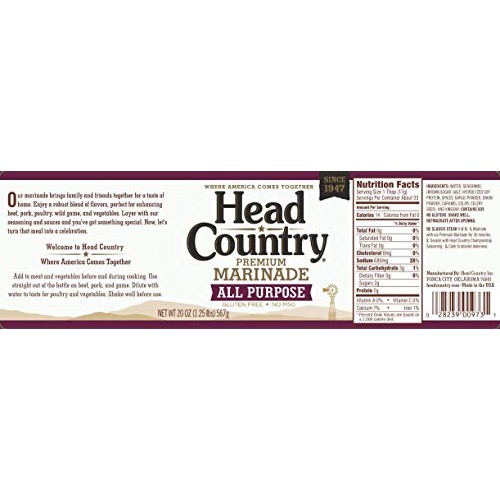 Head Country Original Bbq Sauce, All Purpose Premium Marinade An