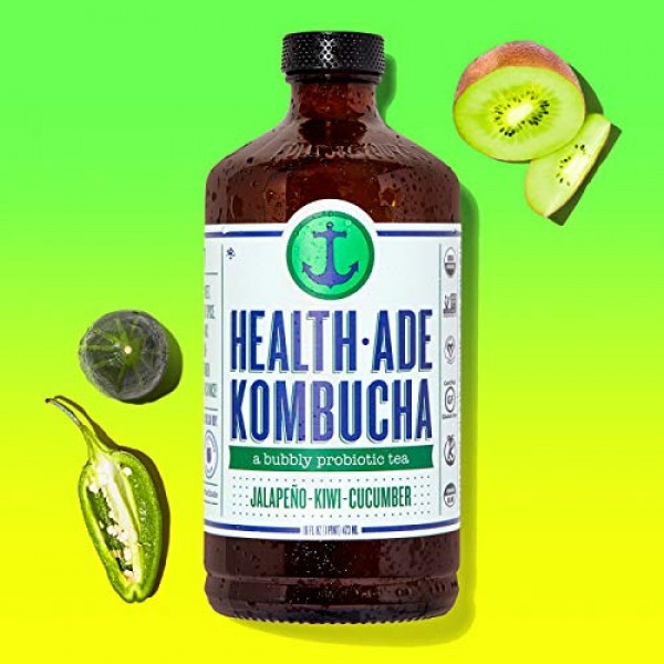 Health-Ade Kombucha an Organic Bubbly Probiotic Tea, 12 Pack Cas...