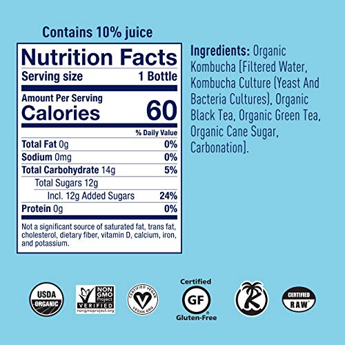 Health-Ade Kombucha An Organic Bubbly Probiotic Tea, 12 Pack Cas