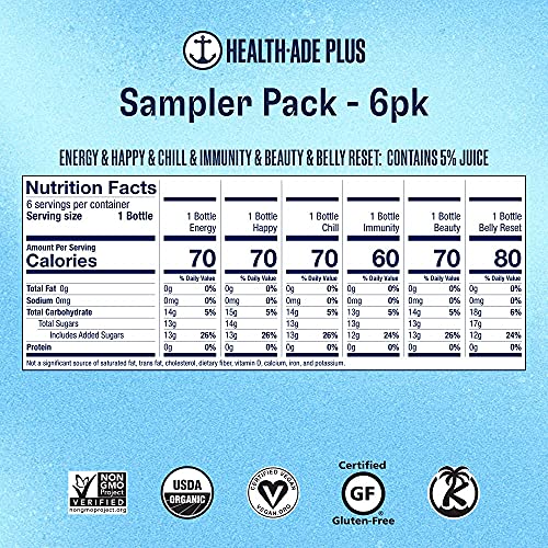 Health-Ade Plus, Kombucha Tea Organic Sparkling Probiotic Drink,