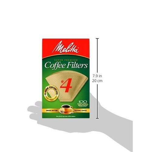 Melitta Cone Coffee Filters Natural Brown #4 500 Count Pack Meli