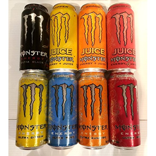 Monster Energy Drink Variety Pack - New Embossed Cans - 8 Pack