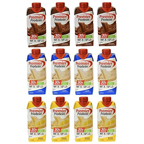 Premier Protein 30G Protein Shakes, Contains 4 Chocolate 4 Vanil