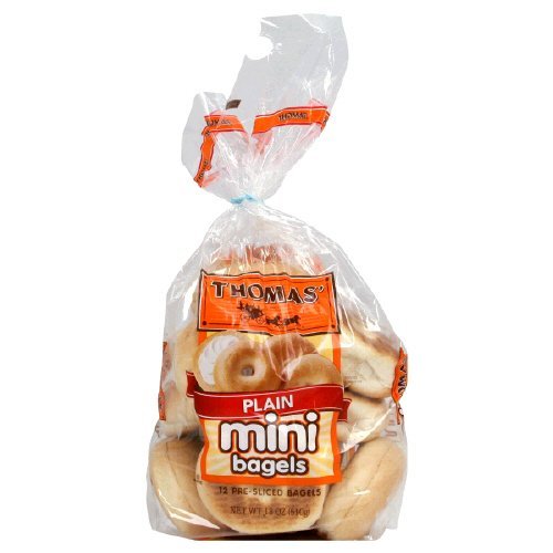 Thomas Mini Plain Pre-sliced Bagels 15 Oz 2 Packs by Thomas