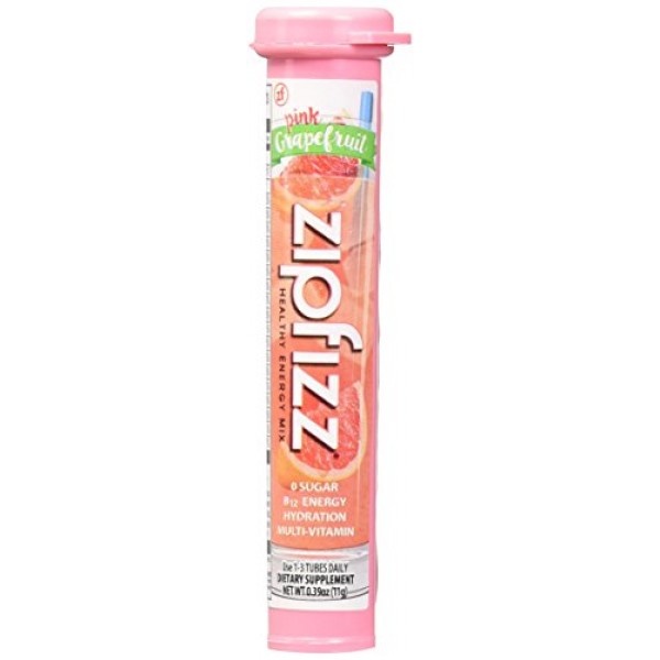 Zipfizz Healthy Energy Drink Mix, Pink Grapefruit, 30-Count