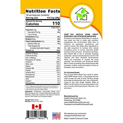 Enriched Low Potassium Bread Mix Enriched Low Potassium Bread Mix