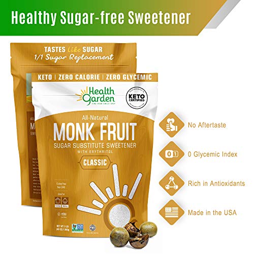 Health Garden Monk Fruit Sweetener, Classic- Non Gmo - Gluten Fr