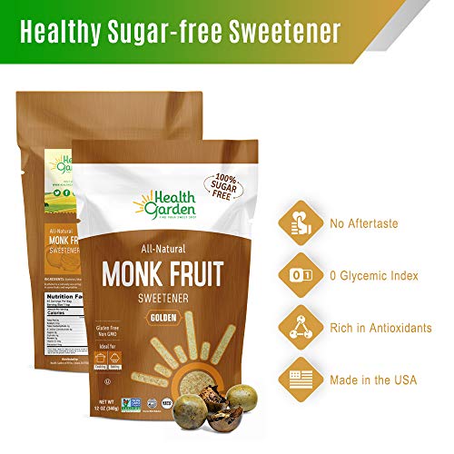 Health Garden Monk Fruit Sweetener, Golden- Non Gmo - Gluten Fre