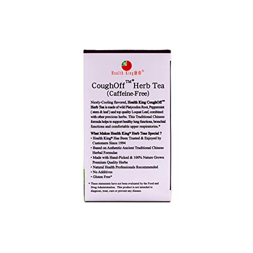 Health King Coughoff Herb Tea, Herbal Tea, 20 Tea Bags, Medicina