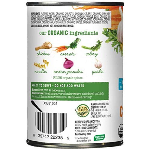 Health Valley Organic Soup, No Salt Added, Chicken Noodle, 15 Oz