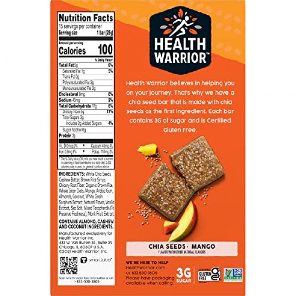 Health Warrior Organic Pumpkin Seed Protein Bars, Variety Pack, ...