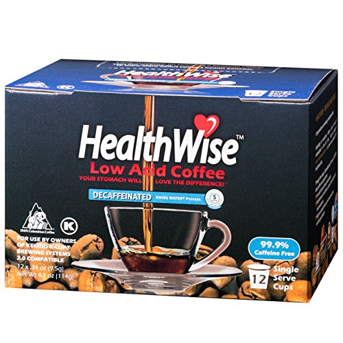 Healthwise Low Acid Swiss Water Decaf K Cups, 144 Count, Keurig