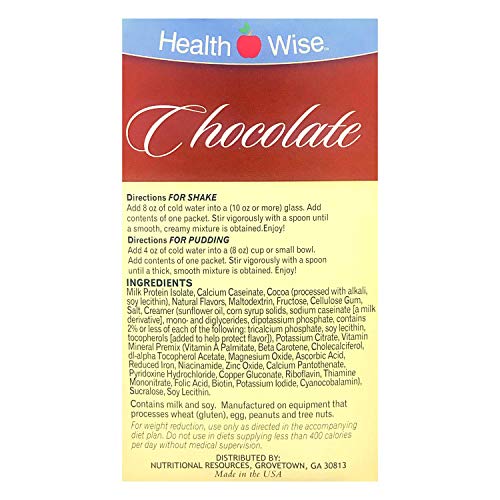 Healthwise - Chocolate High Protein Pudding/Shake Mix For Any Di