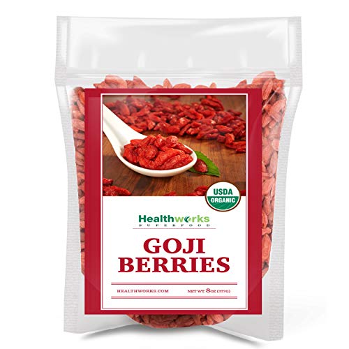 Healthworks Raw Goji Berries 8 Ounces | Certified Organic &Amp; Su