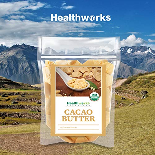 Healthworks Cacao Butter 32 Ounces / 2 Pounds Organic | Unrefi