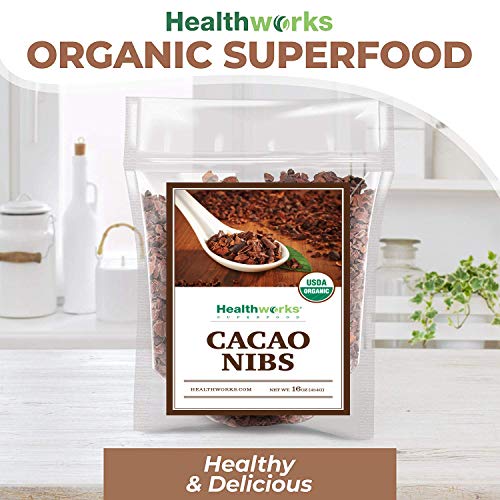 Healthworks Cacao Nibs Raw Organic 16 Ounces / 1 Pound | Criol
