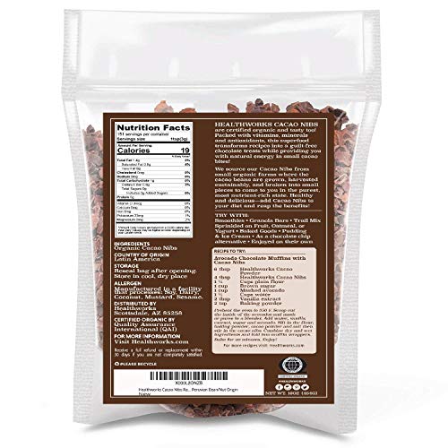 Healthworks Cacao Nibs Raw Organic 16 Ounces / 1 Pound | Criol