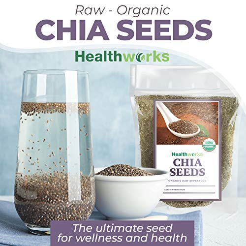 Healthworks Chia Seeds Organic Raw 48 Ounces / 3 Pounds | Cert