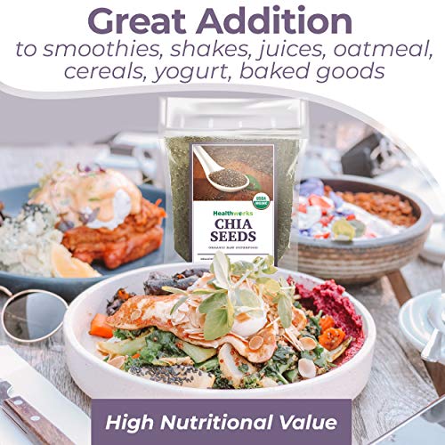 Healthworks Chia Seeds Organic Raw 48 Ounces / 3 Pounds | Cert